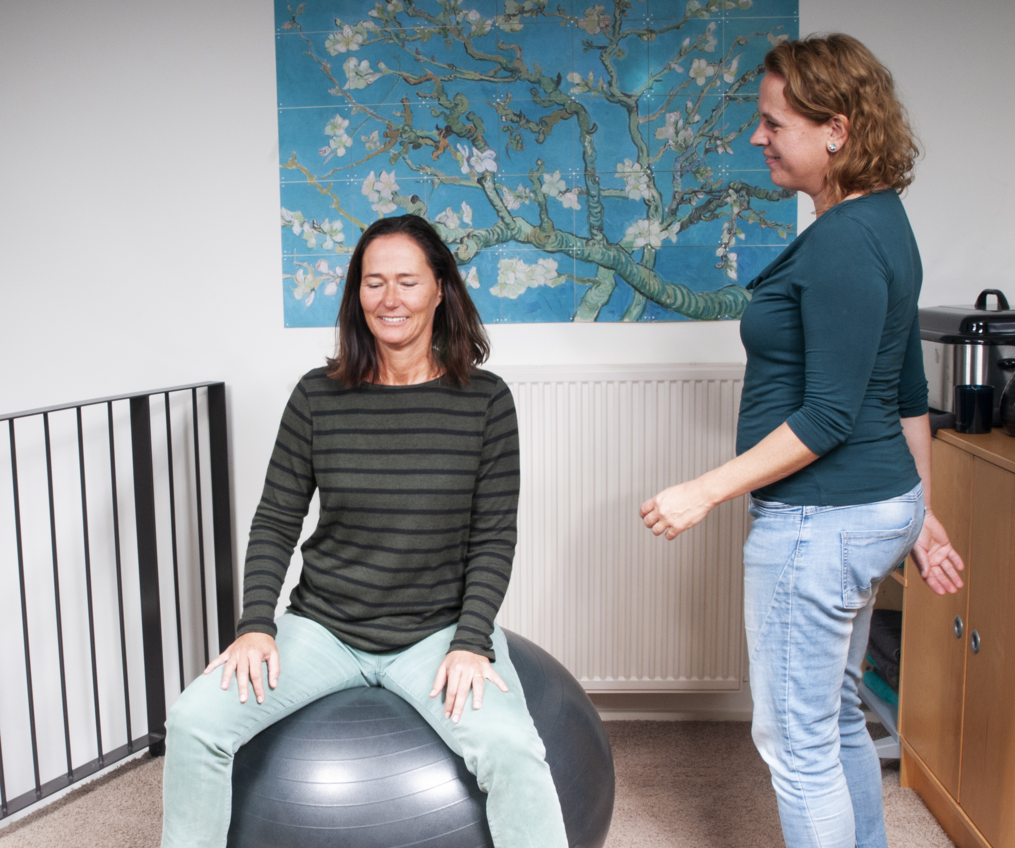 Haptotherapie - oefening met balans op bal